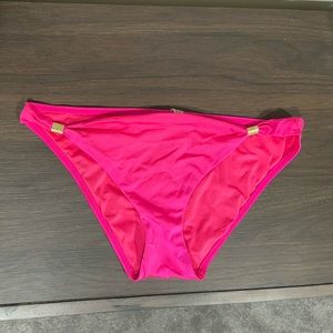 {Victoria's Secret} pink gold trim swim bikini bottom M
